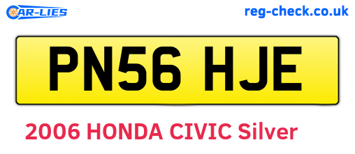 PN56HJE are the vehicle registration plates.