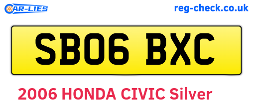 SB06BXC are the vehicle registration plates.