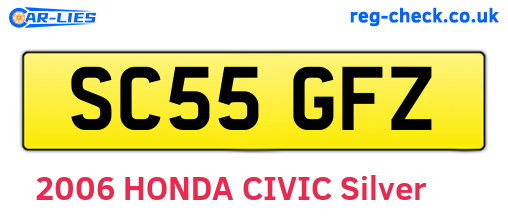 SC55GFZ are the vehicle registration plates.