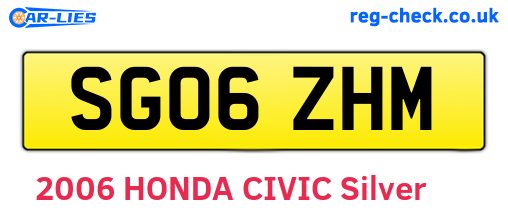 SG06ZHM are the vehicle registration plates.