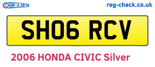 SH06RCV are the vehicle registration plates.