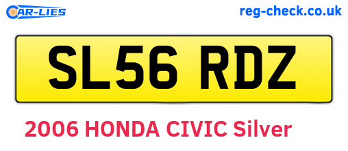 SL56RDZ are the vehicle registration plates.