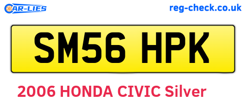 SM56HPK are the vehicle registration plates.