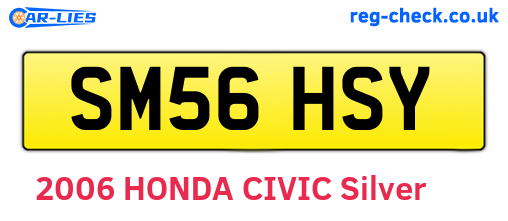 SM56HSY are the vehicle registration plates.