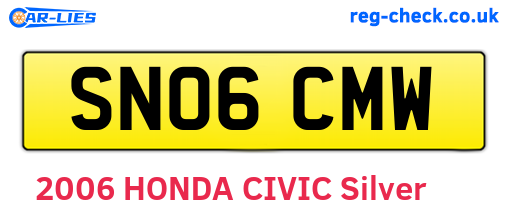 SN06CMW are the vehicle registration plates.