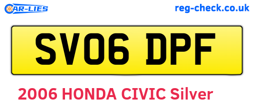 SV06DPF are the vehicle registration plates.