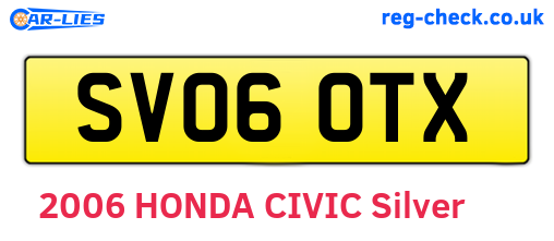 SV06OTX are the vehicle registration plates.