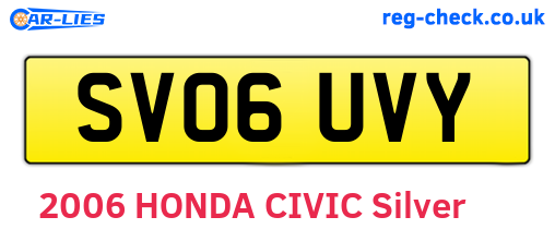 SV06UVY are the vehicle registration plates.