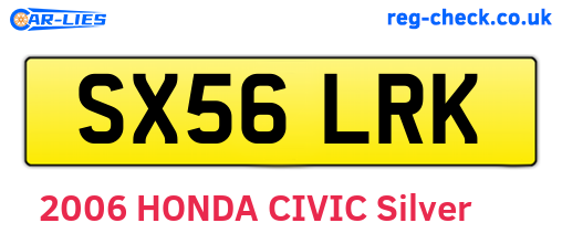 SX56LRK are the vehicle registration plates.