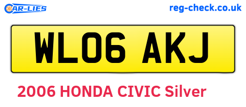 WL06AKJ are the vehicle registration plates.