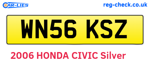 WN56KSZ are the vehicle registration plates.