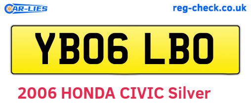YB06LBO are the vehicle registration plates.