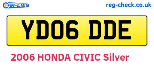 YD06DDE are the vehicle registration plates.