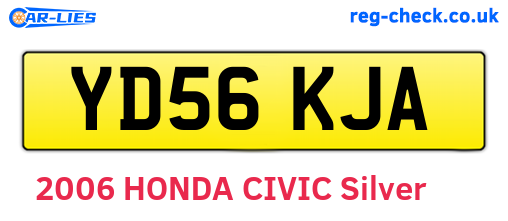 YD56KJA are the vehicle registration plates.