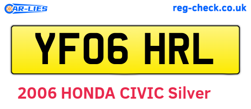 YF06HRL are the vehicle registration plates.