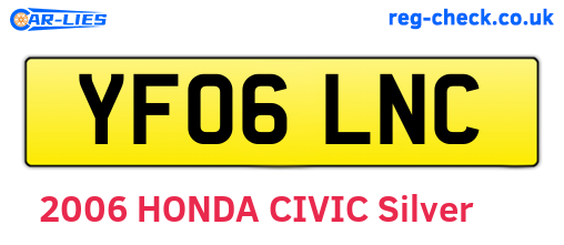 YF06LNC are the vehicle registration plates.