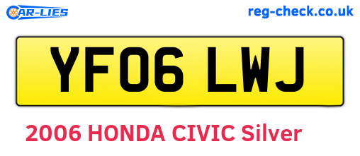 YF06LWJ are the vehicle registration plates.