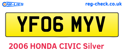 YF06MYV are the vehicle registration plates.