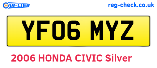 YF06MYZ are the vehicle registration plates.