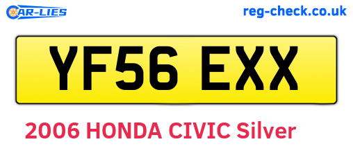 YF56EXX are the vehicle registration plates.
