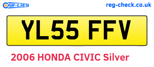 YL55FFV are the vehicle registration plates.