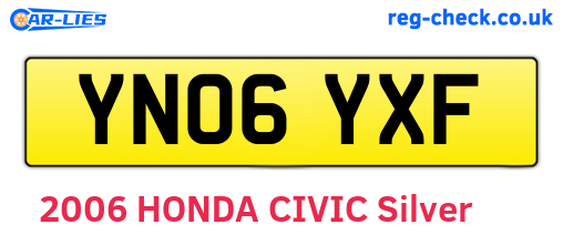 YN06YXF are the vehicle registration plates.
