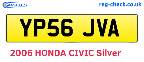 YP56JVA are the vehicle registration plates.