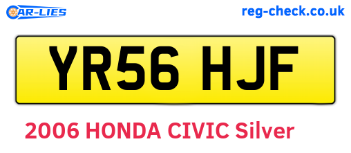 YR56HJF are the vehicle registration plates.