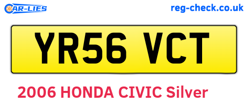 YR56VCT are the vehicle registration plates.