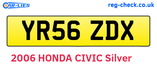 YR56ZDX are the vehicle registration plates.
