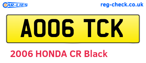 AO06TCK are the vehicle registration plates.
