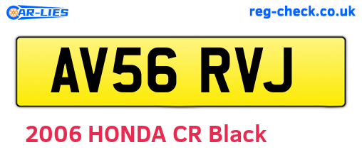 AV56RVJ are the vehicle registration plates.