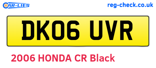 DK06UVR are the vehicle registration plates.