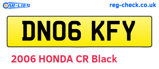 DN06KFY are the vehicle registration plates.