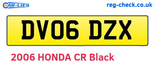 DV06DZX are the vehicle registration plates.