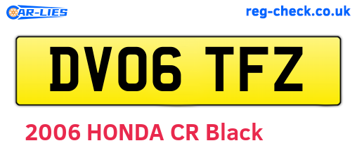 DV06TFZ are the vehicle registration plates.