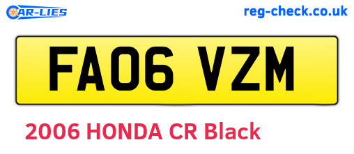 FA06VZM are the vehicle registration plates.