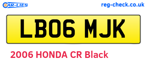 LB06MJK are the vehicle registration plates.