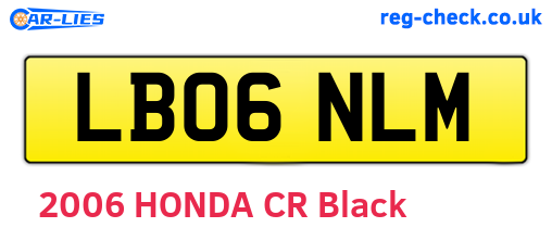 LB06NLM are the vehicle registration plates.
