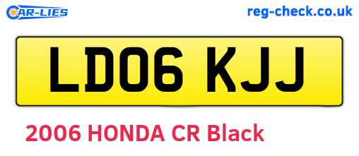 LD06KJJ are the vehicle registration plates.