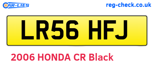 LR56HFJ are the vehicle registration plates.