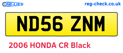 ND56ZNM are the vehicle registration plates.