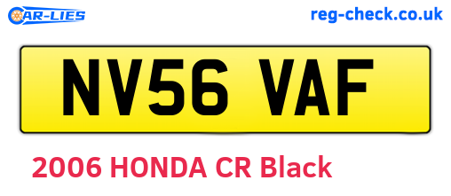 NV56VAF are the vehicle registration plates.