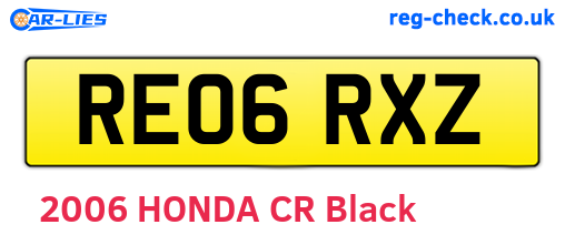 RE06RXZ are the vehicle registration plates.