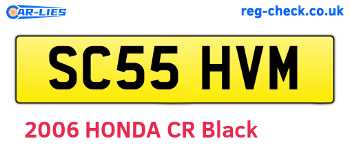 SC55HVM are the vehicle registration plates.