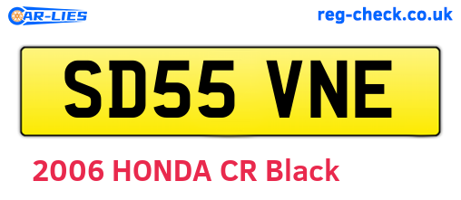 SD55VNE are the vehicle registration plates.