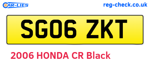 SG06ZKT are the vehicle registration plates.