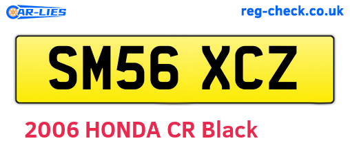 SM56XCZ are the vehicle registration plates.