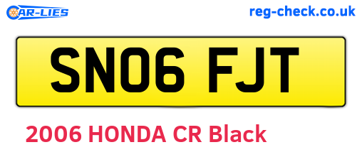 SN06FJT are the vehicle registration plates.