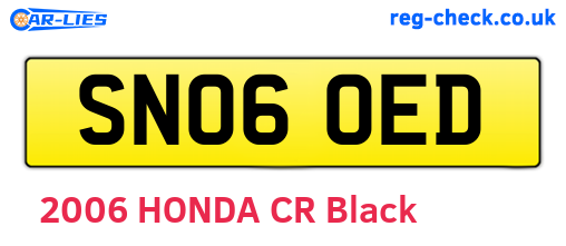 SN06OED are the vehicle registration plates.